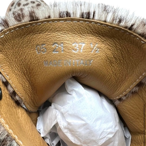 Ulla Johnson Calf Hair Animal Print Military Booties 7.5 - Picture 8 of 8